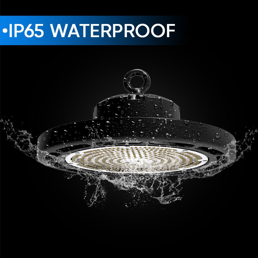 Gen13 100W UFO LED High Bay Light, 4000K, AC120-277V, 90° PC lens, IP65 Factory Warehouse Industrial Lighting, Black