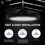 Gen13 UFO LED High Bay Light, 200W, 4000K, 28,600LM, AC120-277V, IP65 Waterproof, UL, DLC Listed, 0-10V Dimmable, Plug & Play Lighting for Warehouse Workshop Factory Barn Garage Area Lighting Fixture