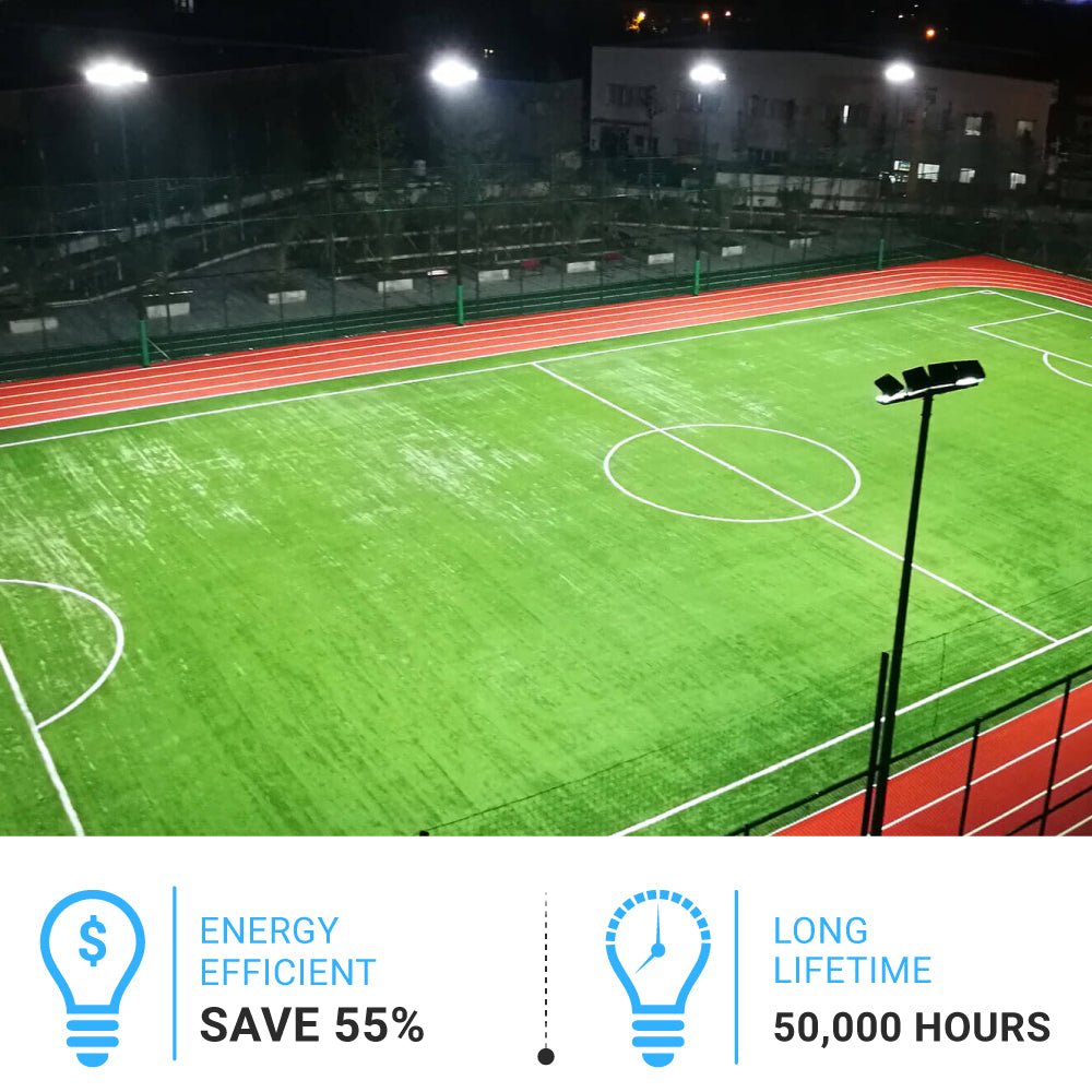 Gen14B 100W/120W/150W Watt Changeable LED  Flood Light Outdoor 5700K Daylight White, 21,000LM Black, Dimmable, UL, DLC Premium, IP65 Waterproof LED Security Area Lights for Yard, Parking Lot, Playground & Stadium Lights