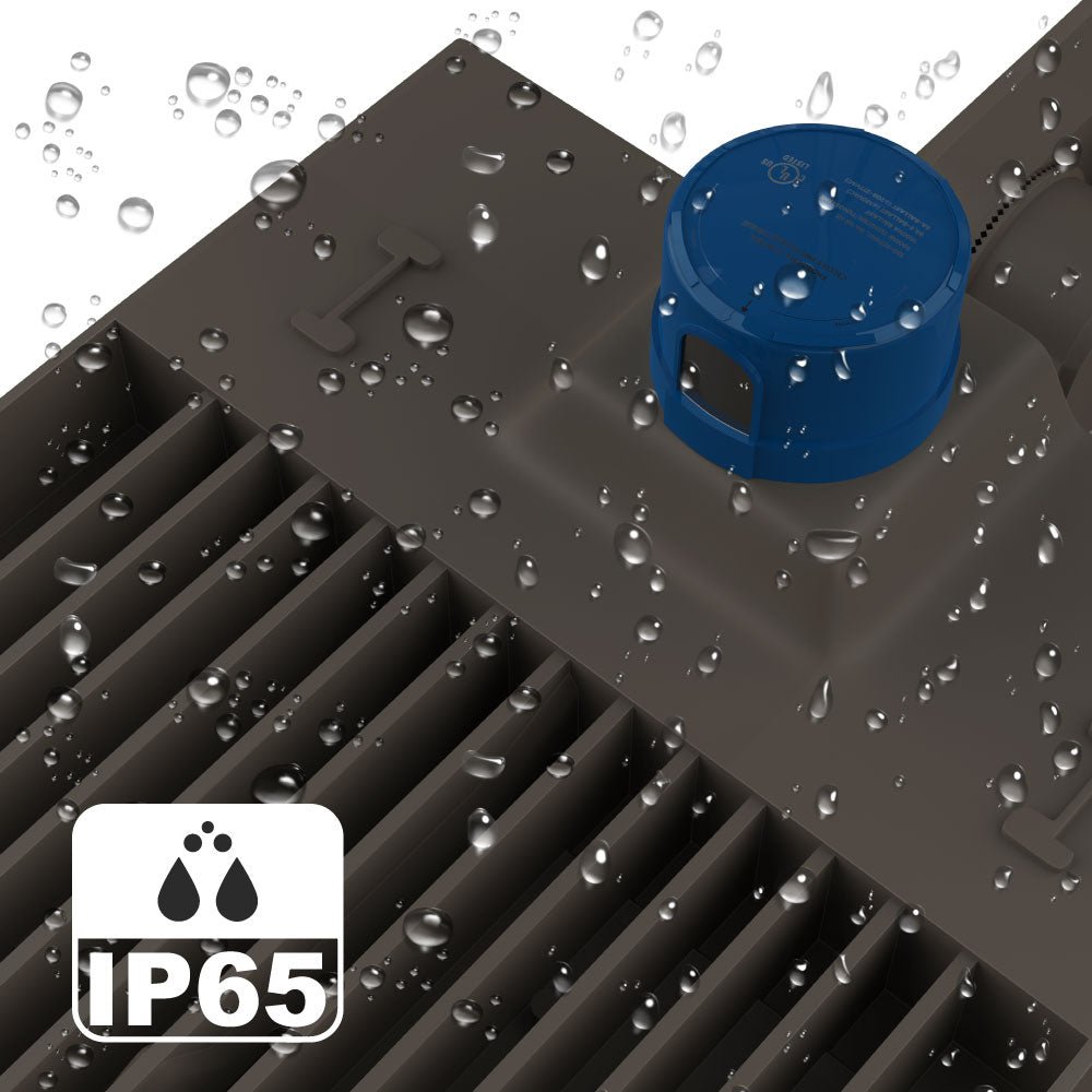 Gen14B LED Pole Light with Dusk to Dawn Photocell, 150W/120W/100W Wattage Adjustable, 3000K, 128 LM/W, Universal Mount, Bronze, AC120-277V, IP65 Waterproof, LED Parking Lot Lights - Outdoor Commercial Area Street Lighting