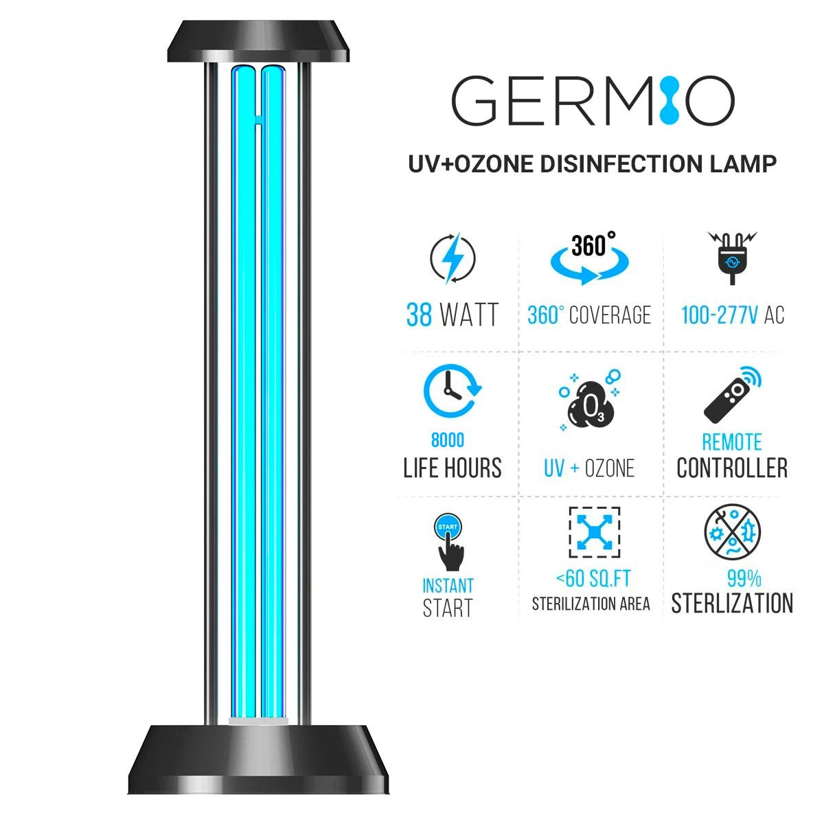 GERMI-O - 38W UV Disinfection Lamp / Sterilization Lamp / Germicidal Lamp