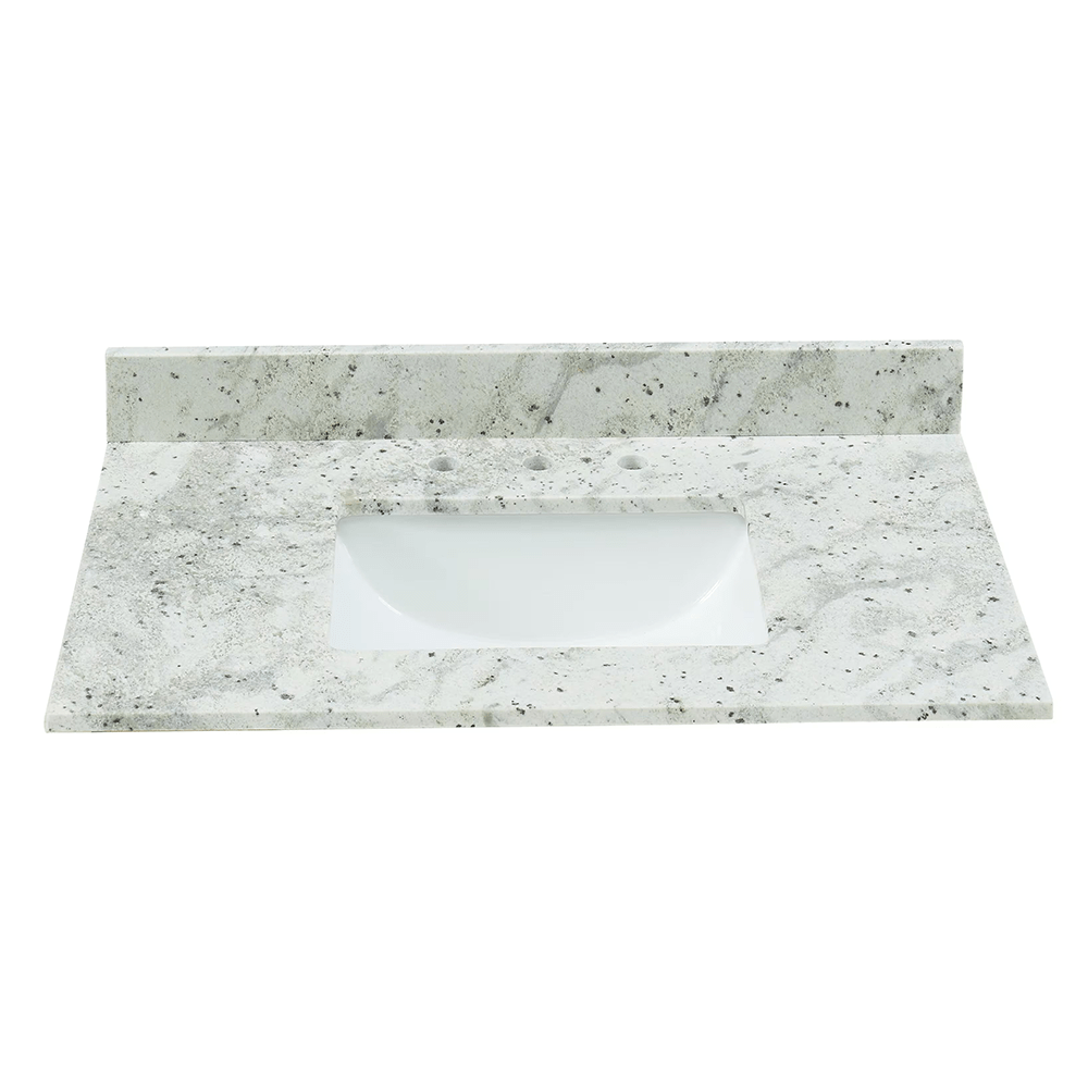 Glacier White Granite Rectangular  Bathroom Vanity Sink Top
