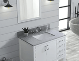 Gray Engineered Stone Rectangular Bathroom Vanity Sink Top