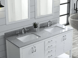 Gray Engineered Stone Rectangular Bathroom Vanity Sink Top