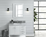 Gray Engineered Stone Rectangular Bathroom Vanity Sink Top