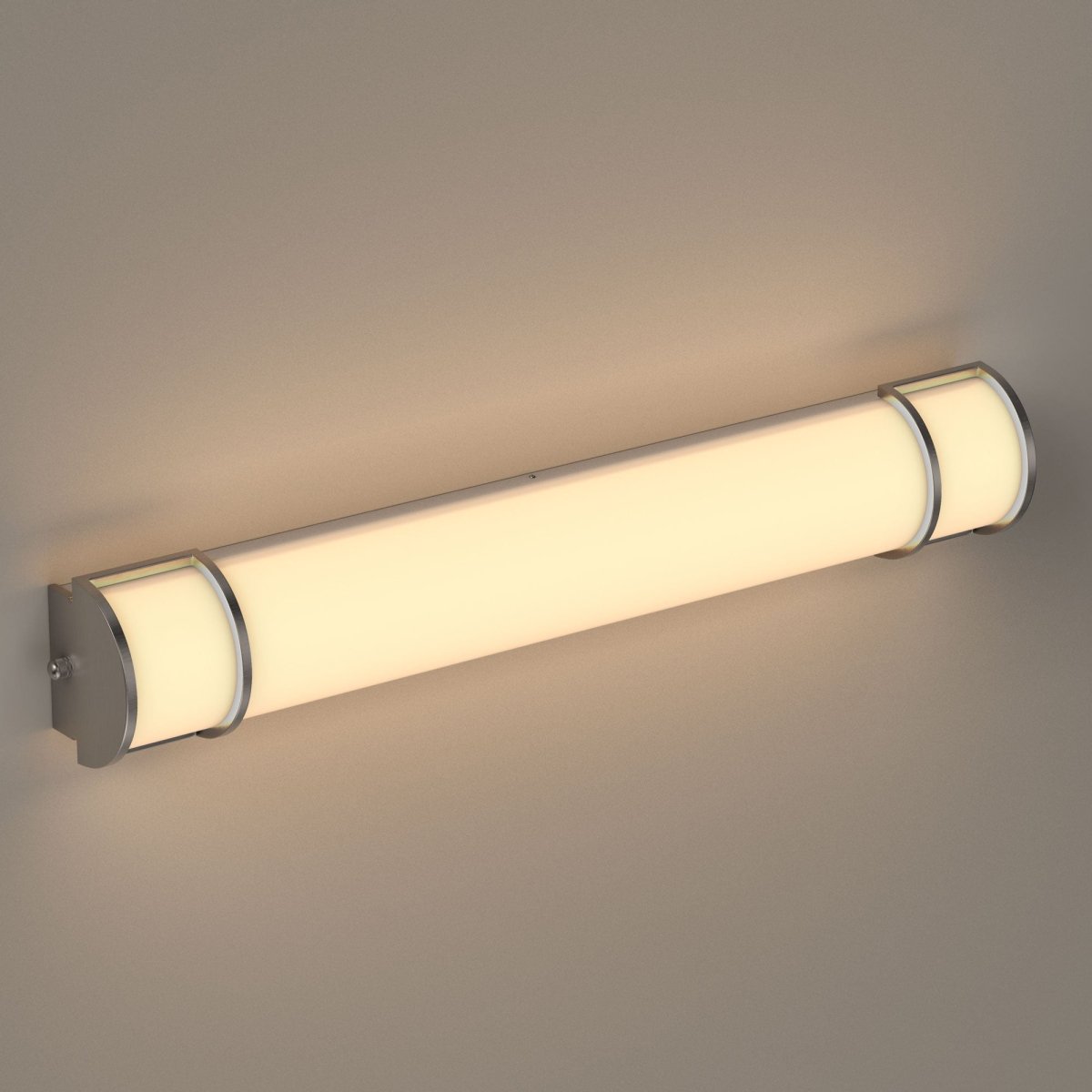 Half Cylinder Bathroom Light Fixtures, CCT Changeable, Dimmable , Brushed Nickel Finish, Bathroom Vanity Lighting