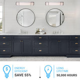 Half Cylinder Bathroom Light Fixtures, CCT Changeable, Dimmable , Brushed Nickel Finish, Bathroom Vanity Lighting
