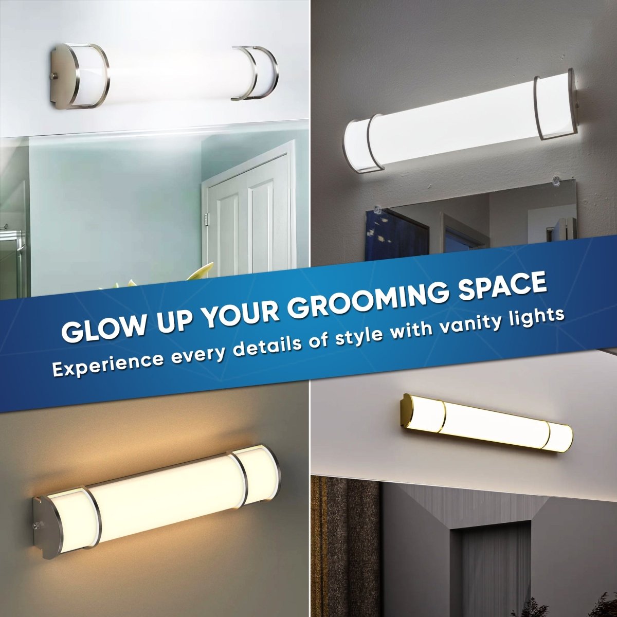 Half Cylinder Bathroom Light Fixtures, CCT Changeable, Dimmable , Brushed Nickel Finish, Bathroom Vanity Lighting