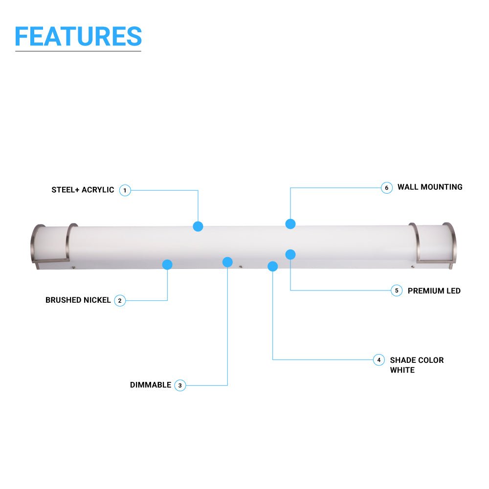 Half Cylinder Bathroom Light Fixtures, CCT Changeable, Dimmable , Brushed Nickel Finish, Bathroom Vanity Lighting
