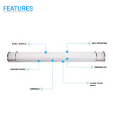 Half Cylinder Bathroom Light Fixtures, CCT Changeable, Dimmable , Brushed Nickel Finish, Bathroom Vanity Lighting