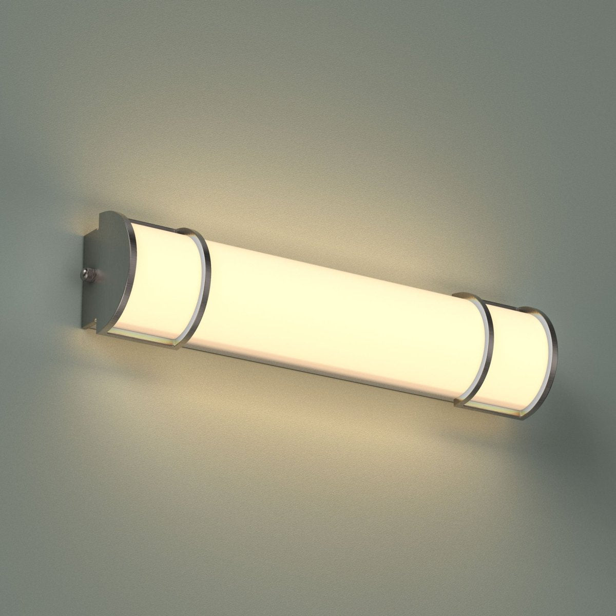 Half Cylinder Bathroom Light Fixtures, CCT Changeable, Dimmable , Brushed Nickel Finish, Bathroom Vanity Lighting