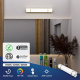 Half Cylinder Bathroom Light Fixtures, CCT Changeable, Dimmable , Brushed Nickel Finish, Bathroom Vanity Lighting