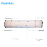 Half Cylinder Bathroom Light Fixtures, CCT Changeable, Dimmable , Brushed Nickel Finish, Bathroom Vanity Lighting