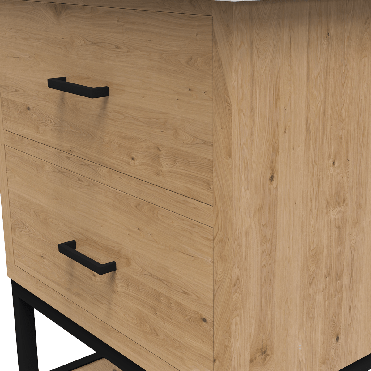 Hartley 24 In. Freestanding Bathroom Vanity with Metal Frame, Carrara White Engineered Stone Sink Top with 4 In. Backsplash in Washed Greige Finish