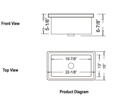 Hatch Sink -  White 21 x 15 Rectangle Undermount Sink