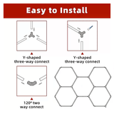 Hexagon LED Garage Light, 5 Hex Kit (24pcs), 6w/pc (Total Power 144W), 6500K, 120-130lm/w, AC100-277v,IP44, CRI:>80, For Garage, Shop, Gym, Basement, Barbershop, Warehouse, Car Detailing Shop