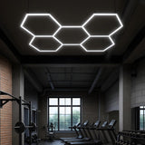 Hexagon LED Garage Light, 5 Hex Kit (24pcs), 6w/pc (Total Power 144W), 6500K, 120-130lm/w, AC100-277v,IP44, CRI:>80, For Garage, Shop, Gym, Basement, Barbershop, Warehouse, Car Detailing Shop