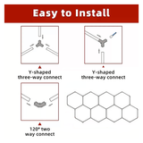 Hexagon LED Garage Light, 8 Hex Kit (35pcs), 6w/pc (Total Power 210W), 6500K, 120-130lm/w, AC100-277v,IP44, CRI:>80, For Garage, Shop, Gym, Basement, Barbershop, Warehouse, Car Detailing Shop