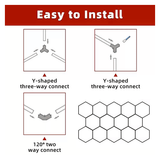 Hexagon LED Garage Lights with Rectangle Frame, 14 Hex Kit (57pcs), 6w/pc (Total Power 534W), 6500K, 120-130lm/w, AC100-277v,IP44, CRI:>80, For Garage, Shop, Gym, Basement, Barbershop, Warehouse
