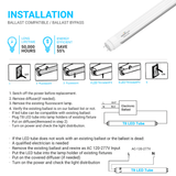Hybrid T8 4ft LED Tube/Bulb - 22w/20w/18w/15w/ 12w/10w Wattage Adjustable, 130lm/w, 3000k/3500k/4000k/5000k/ 6000k/6500k CCT Changeable, Frosted, Base G13, Single End/Double End Power - Ballast Compatible or Bypass