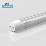 Hybrid T8 4ft LED Tube/Bulb - 22w/20w/18w/15w/ 12w/10w Wattage Adjustable, 130lm/w, 3000k/3500k/4000k/5000k/ 6000k/6500k CCT Changeable, Frosted, Base G13, Single End/Double End Power - Ballast Compatible or Bypass