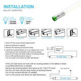 Hybrid T8 4ft LED Tube/Bulb - Glass 18W 2400 Lumens 5000K Clear, Single End/Double End Power - Ballast Compatible or Bypass (Check Compatibility List)