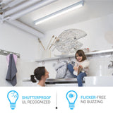 Hybrid T8 4ft LED Tube/Bulb - Glass 18W 2400 Lumens 5000K Frosted, Single End/Double End Power - Ballast Compatible or Bypass (Check Compatibility List)