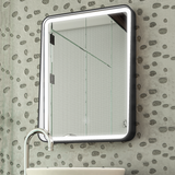 LED Lighted Bathroom Vanity Mirror With Shelf, Wall-Mounted, Touch Switch,  Anti-Fog Adjustable Color Temperature & Remembrance, CRI 90+, Lighted Makeup Mirrors, Raven Style