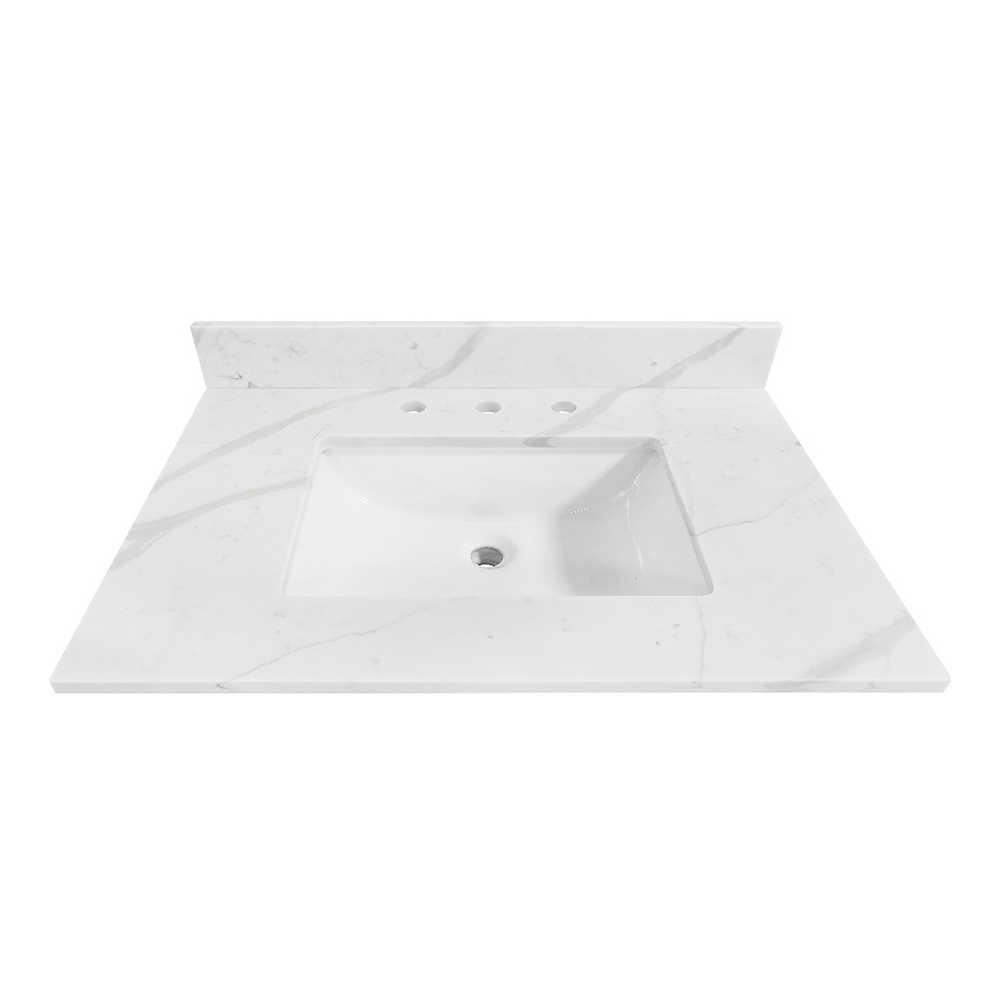 Statuario White Quartz Vanity Top