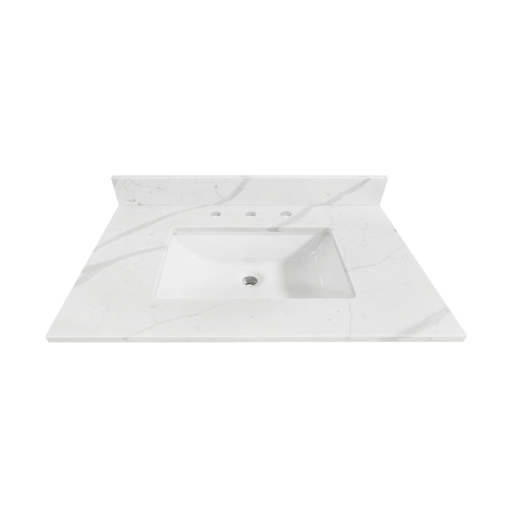 Statuario White Quartz Vanity Top