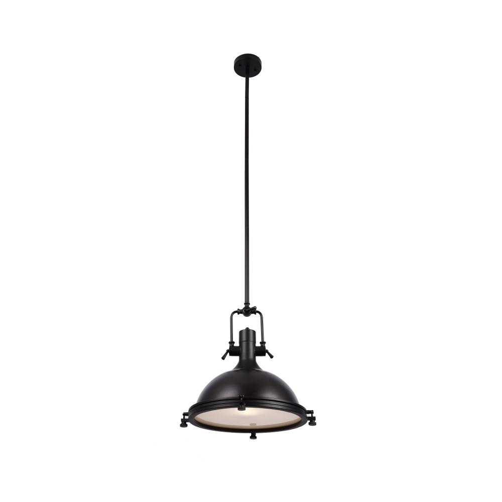 Industrial Pendant Light Fixture, Bronze Finish, Dome Shape, Includes Extension Rods 1x6"+3x12", E26 Base