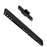 Integrated LED Linear Chandelier Light Fixture In Matte Black Body Finish, 9W, 3000K(warm white), 450LM, Dimmable