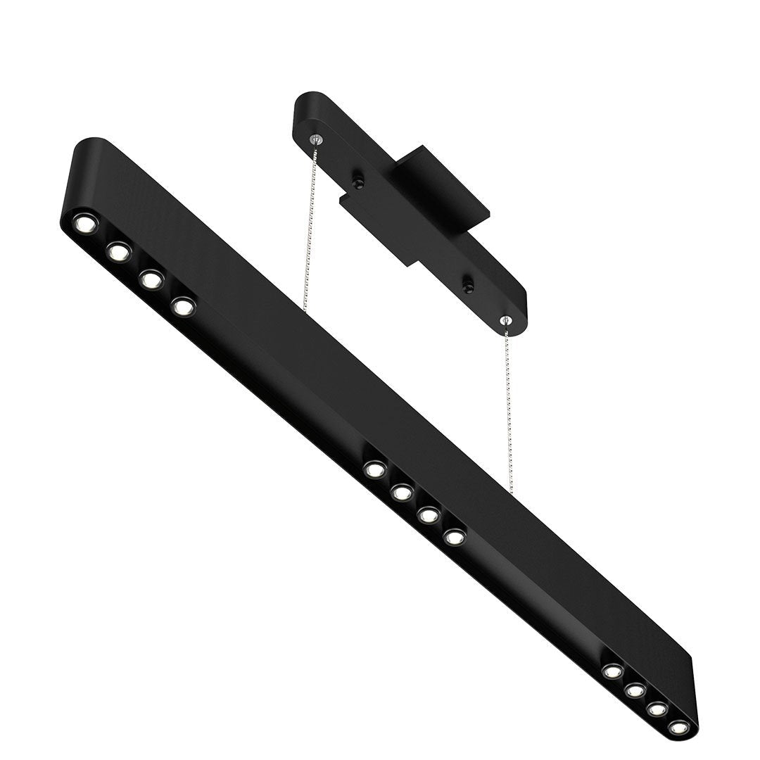 Integrated LED Linear Chandelier Light Fixture In Matte Black Body Finish, 9W, 3000K(warm white), 450LM, Dimmable