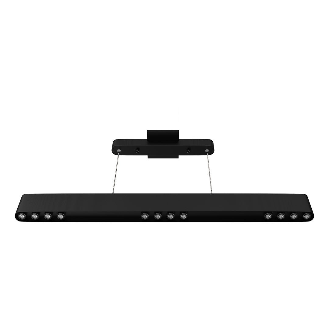 Integrated LED Linear Chandelier Light Fixture In Matte Black Body Finish, 9W, 3000K(warm white), 450LM, Dimmable