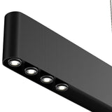 Integrated LED Linear Chandelier Light Fixture In Matte Black Body Finish, 9W, 3000K(warm white), 450LM, Dimmable