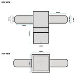 Internal tenon adaptor for 5 inch square poles. 2 ARM at 180 degrees
