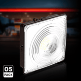 LED Canopy Light 35W 5700K Daylight 4550LM IP65 Waterproof 0-10V Dim 120-277VAC Surface or Pendant Mount, for Gas Stations Outdoor Area Light, Bronze