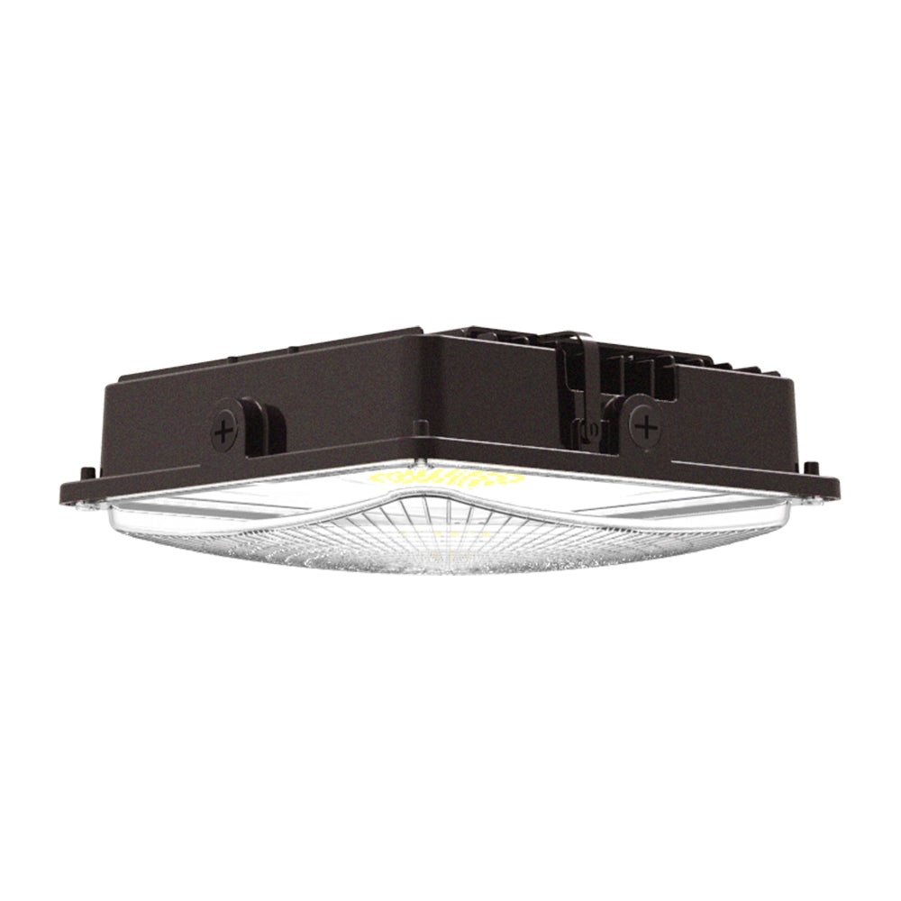 LED Canopy Light 35W 5700K Daylight 4550LM IP65 Waterproof 0-10V Dim 120-277VAC Surface or Pendant Mount, for Gas Stations Outdoor Area Light, Bronze