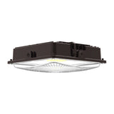 LED Canopy Light 75W 5700K Daylight 9750LM IP65 Waterproof 0-10V Dim 120-277VAC Surface or Pendant Mount, for Gas Stations Outdoor Area Light, Black