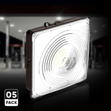 LED Canopy Light 75W 5700K Daylight 9750LM IP65 Waterproof 0-10V Dim 120-277VAC Surface or Pendant Mount, for Gas Stations Outdoor Area Light, Black