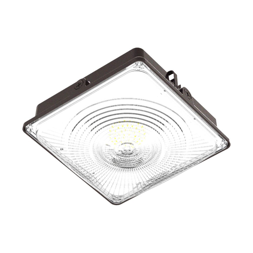 LED Canopy Light 75W 5700K Daylight 9750LM IP65 Waterproof 0-10V Dim 120-277VAC Surface or Pendant Mount, for Gas Stations Outdoor Area Light, Black