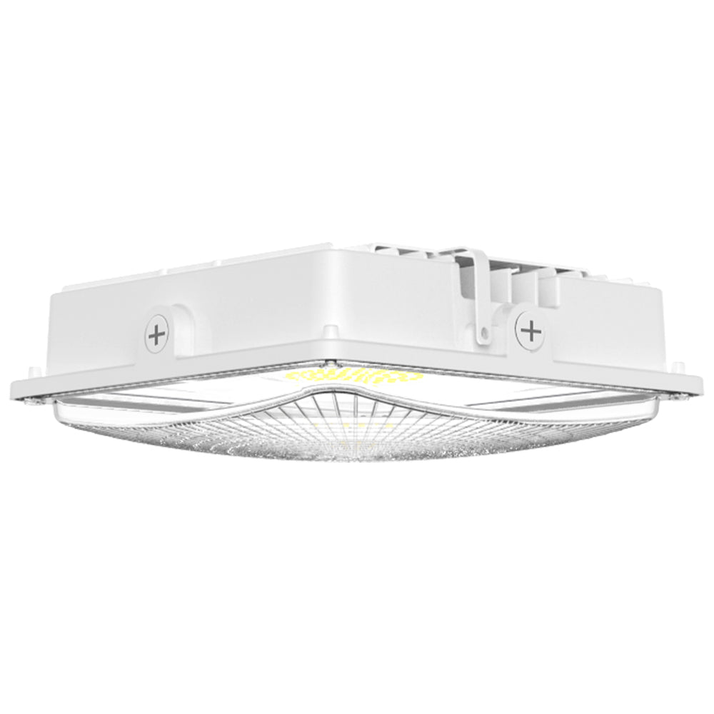 LED Canopy Light 75W 5700K Daylight 9750LM IP65 Waterproof 0-10V Dim 120-277VAC  Surface or Pendant Mount, for Gas Stations Outdoor Area Light, White