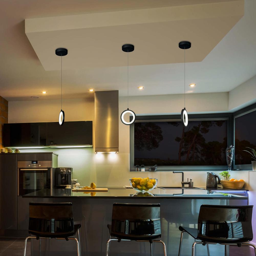 LED Circular Vertical One Ring Pendant Light, 8W, 3000K, 400LM, 120V, Dim: 5.5 x 55 Inch, ETL Listed, Dimmable, Circline Architectural, Hanging Light Fixture