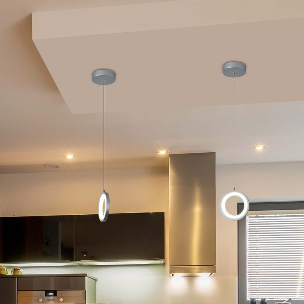 LED Circular Vertical One Ring Pendant Light, 8W, 3000K, 400LM, 120V, Dim: 5.5 x 55 Inch, ETL Listed, Dimmable, Circline Architectural, Hanging Light Fixture