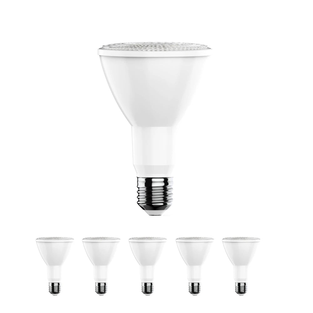 LED Flood Light Bulbs PAR30 Long Neck 12 Watt 3000K 800 Lumens Dimmable 120V E26 Base Damp Location