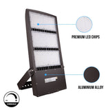 LED Flood Light With Photocell, 450W 5700K, AC100-277V, Stadium Lights, With 20KV Surge Protector, IP65 Waterproof Outside Floodlight Exterior Security Light for Yard, Street, Parking Lot