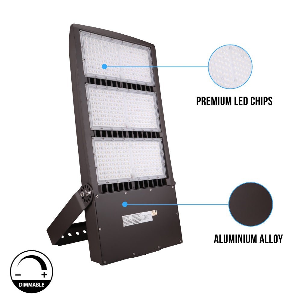 LED Flood Light With Photocell, 450W 5700K, AC100-277V, Stadium Lights, With 20KV Surge Protector, IP65 Waterproof Outside Floodlight Exterior Security Light for Yard, Street, Parking Lot