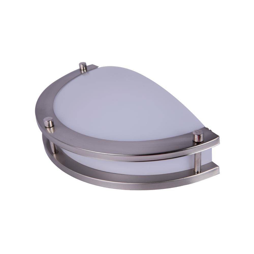 LED Half-Moon Wall Sconce Light 12W, 750 Lumens, Brushed Nickel Finish, White Acrylic Shade, ETL Listed, Hallway Light Fixtures