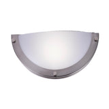 LED Half-Moon Wall Sconce Light 12W, 750 Lumens, Brushed Nickel Finish, White Acrylic Shade, ETL Listed, Hallway Light Fixtures