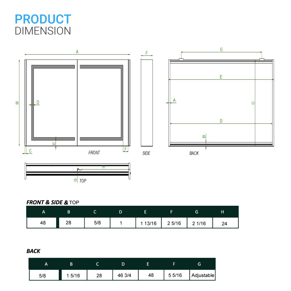 LED Lighted Bathroom Medicine Cabinet with Outlet, Double Sided Mirror, On/Off Switch, ETL, RoHS Listed, 90+ CRI, Surface Mount, Medicine Cabinet with LED Mirror, Benign Style